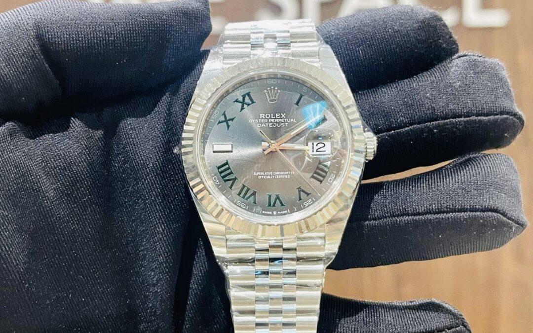 Brand New Rolex APR 2025 Datejust Jubilee Bracelet Fluted Wimbledon Dial 41mm 126334