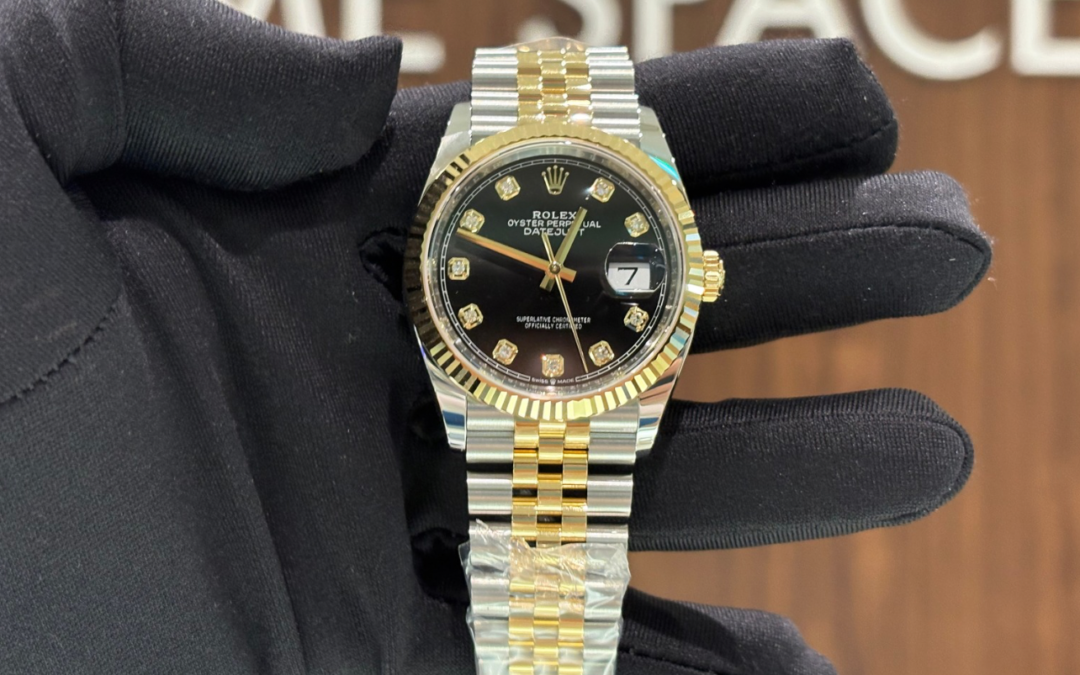 Brand New Apr 2025 Rolex Datejust Two Tone 126233 Black Dial 10pt Diamonds 36mm