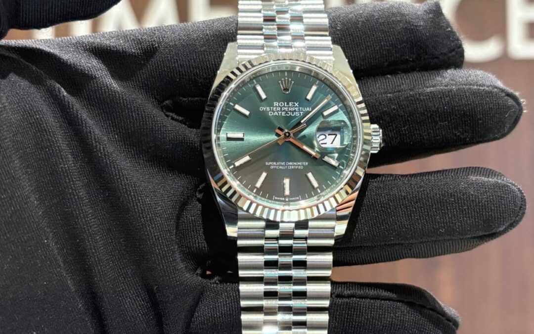 Rolex Nov 2025 Datejust Jubilee Bracelet Fluted Bezel Mint Green Dial 36mm 126234 