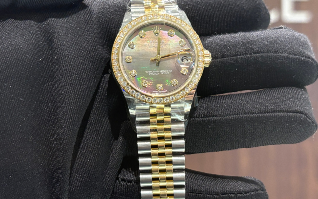 Brand New Rolex Datejust Jubilee Bracelet Factory Diamond Bezel Black MOP Dial with diamonds 31mm 278283