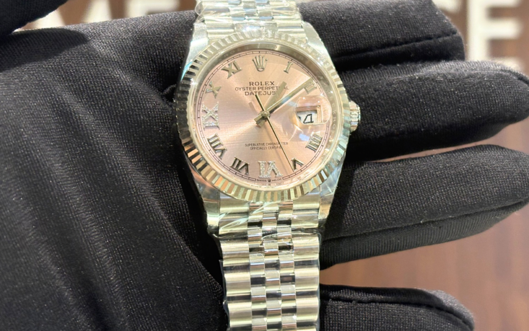 Brand New Rolex NOV 2025 Datejust 126234 Pink Dial 36mm Diamonds at 6 and 9 o clock 
