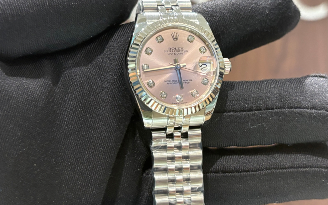Rolex Datejust Jubilee Bracelet Fluted Bezel Pink Dial with diamonds 31mm 178274 
