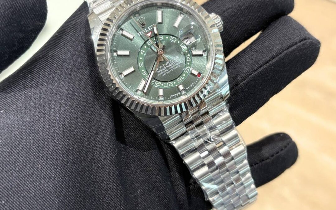 Brand New Rolex Apr 2026 Sky Dweller 336934 Mint Green Dial Jubilee Bracelet 42mm