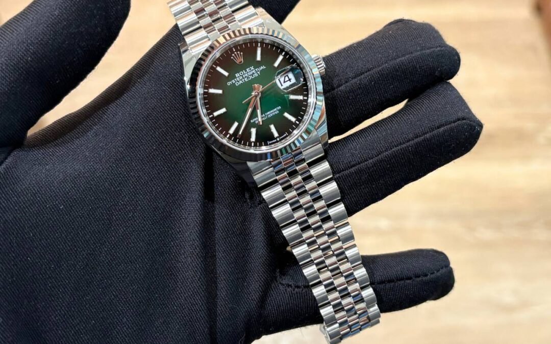 Brand New Rolex Datejust Jubilee Bracelet Fluted Ombre Green Dial 36mm 126234